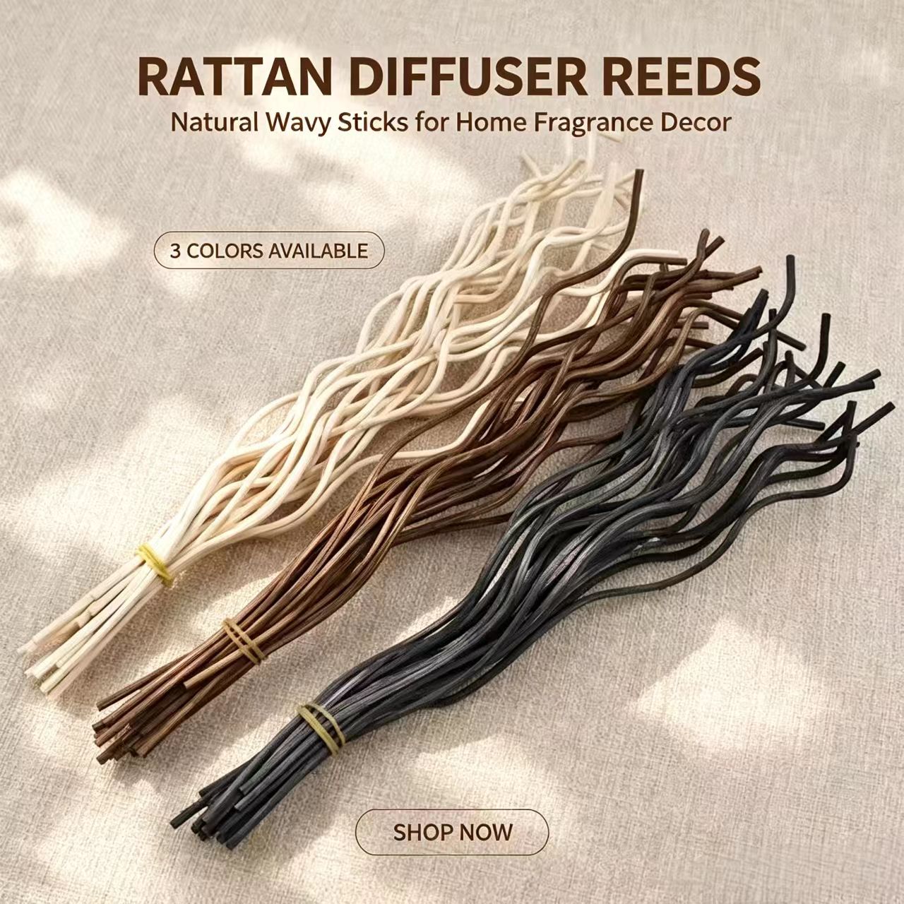 20Pcs Long Wavy Rattan Reed Di - Home Fragrance Items ulasan dan harga