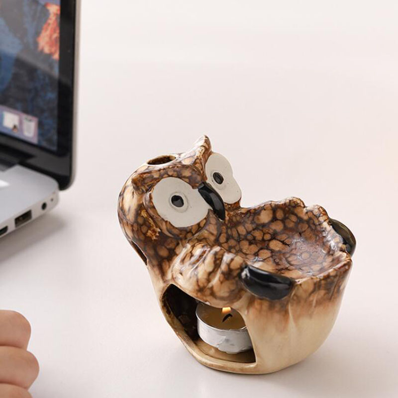 Ceramic Hollow Owl Aromatherap - Home Fragrance Oils For Oil Burners ulasan dan harga