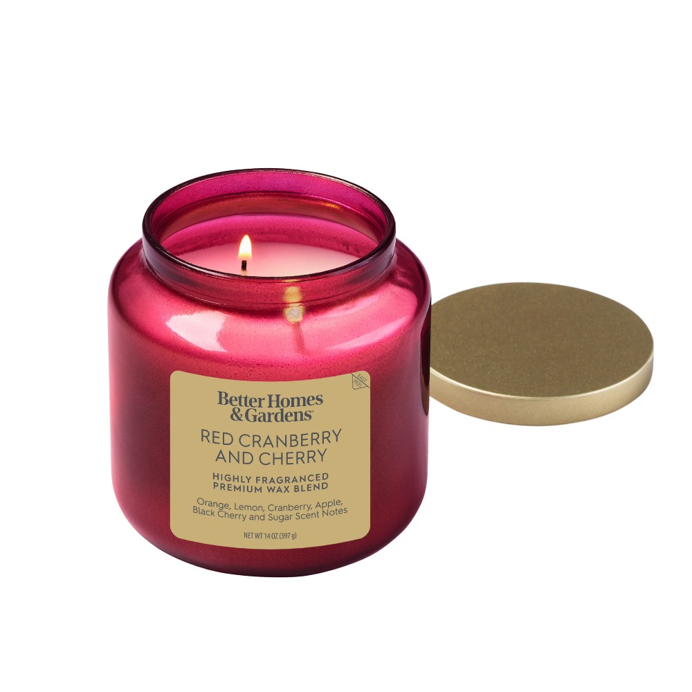 Red Glass Jar Candle with Gold - Home Fragrance Jar ulasan dan harga