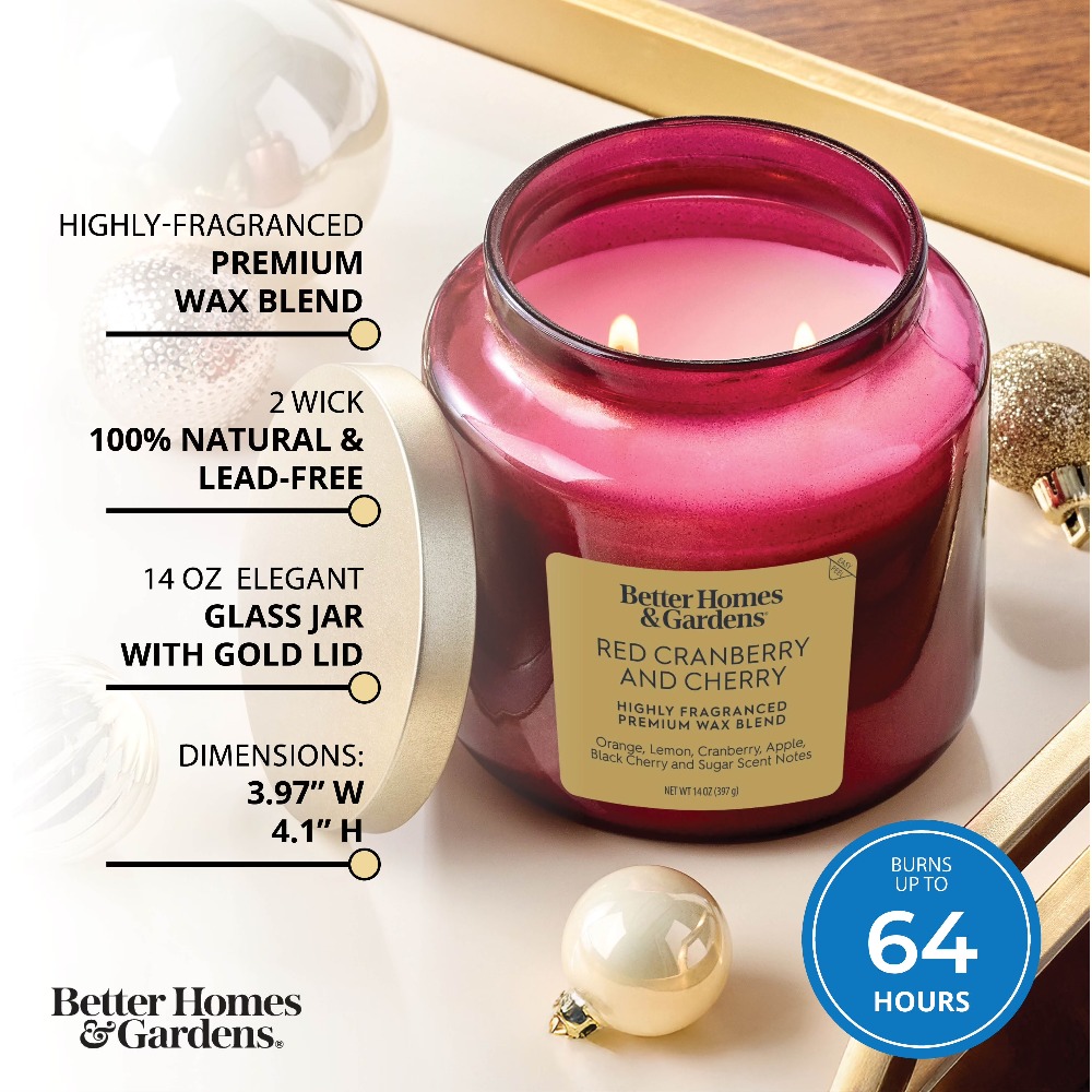 Red Glass Jar Candle with Gold - Home Fragrance Jar ulasan dan harga
